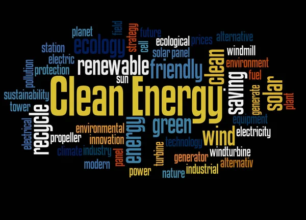Energía limpia palabra nube concepto 3 — Foto de Stock