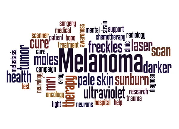 Melanoma - concepto de nube de palabras de cáncer de piel —  Fotos de Stock