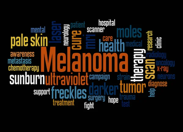Μελάνωμα - έννοια σύννεφο λέξη καρκίνος του δέρματος 3 — Φωτογραφία Αρχείου