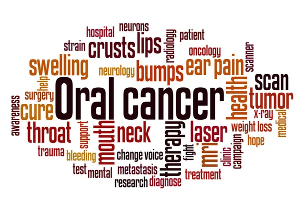 Concepto de nube de palabra cáncer oral — Foto de Stock