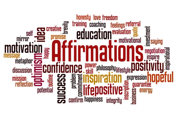 Affirmations Word Cloud Concept White Background — Stock Photo, Image