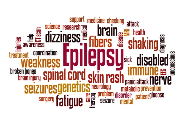 Epilepsi Ord Moln Koncept Vit Bakgrund — Stockfoto