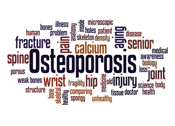 Osteoporosis Conceito Nuvem Palavras Fundo Branco — Fotografia de Stock