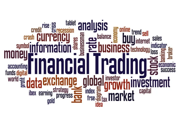 Financial Trading Word Cloud Concept White Background — Stock Photo, Image