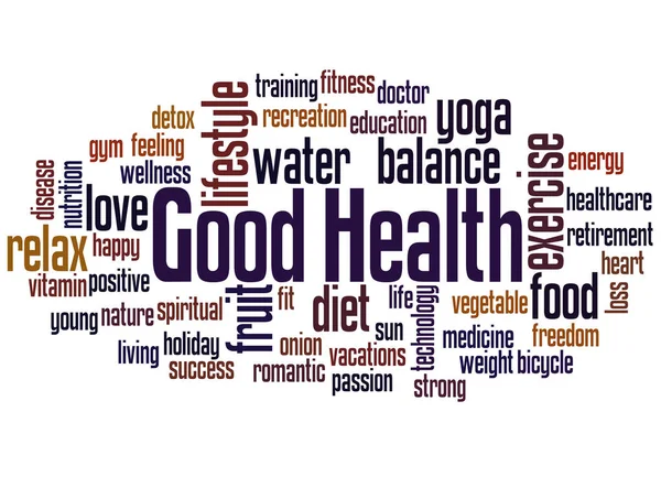 Good Health Woord Wolk Concept Witte Achtergrond — Stockfoto