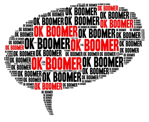 stock image OK boomer speech bubble shaped word cloud concept on white background. 