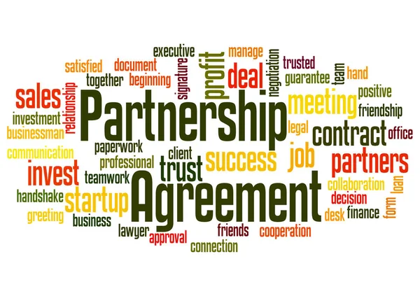 Partnership Agreement Word Cloud Concept White Background — Stock Photo, Image