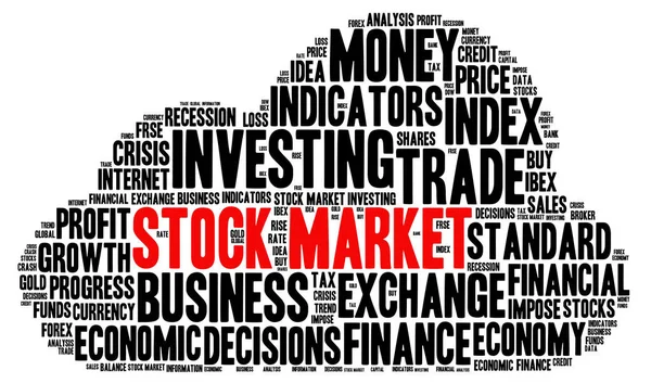 Stock Market Слово Хмара Білому Тлі — стокове фото