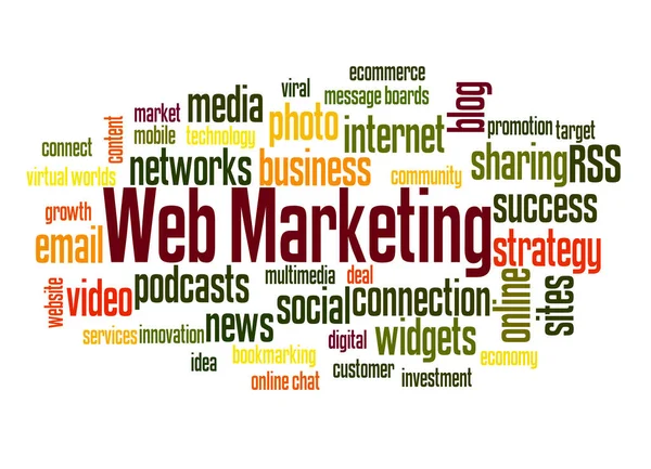 Web Marketing Word Cloud Konzept Auf Weißem Hintergrund — Stockfoto