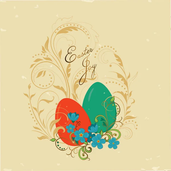 Vintage card Easter joy — Stock Vector