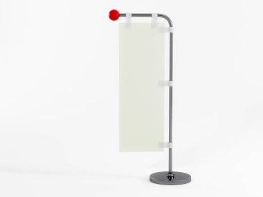 Beyaz Açık Hava Bayrağı 33D Görüntü Düzeyi.