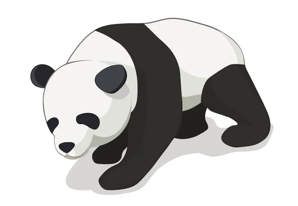Illustrazione vettoriale dell'orso panda isometrico con sfondo bianco . — Vettoriale Stock