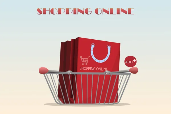Shopping Online Mobile Shop Concept Idea Vector Illustration — 스톡 벡터