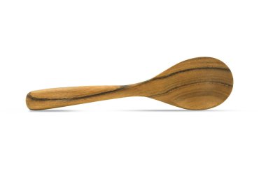 Close-up of Brown wooden spoon isolated on white background with clipping path.