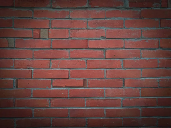 Red Brick Wall Grunge Background Old Dark Stone Vignet Texture — 스톡 사진