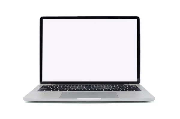 Frontansicht Von Open Laptop Computer Modernes Dünnes Schlankes Design Leere — Stockfoto