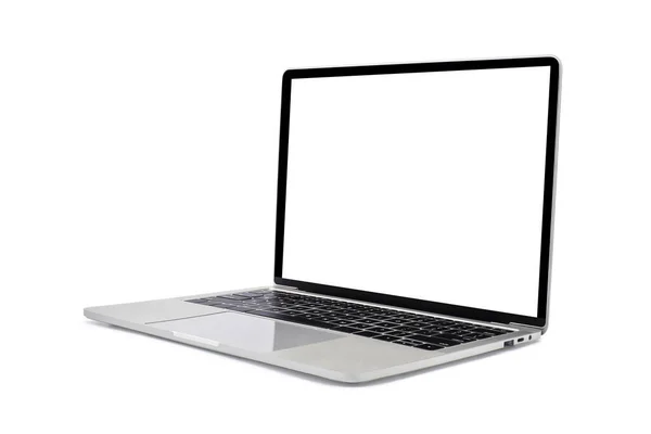 Seitenansicht Von Open Laptop Computer Modernes Dünnes Schlankes Design Leere — Stockfoto