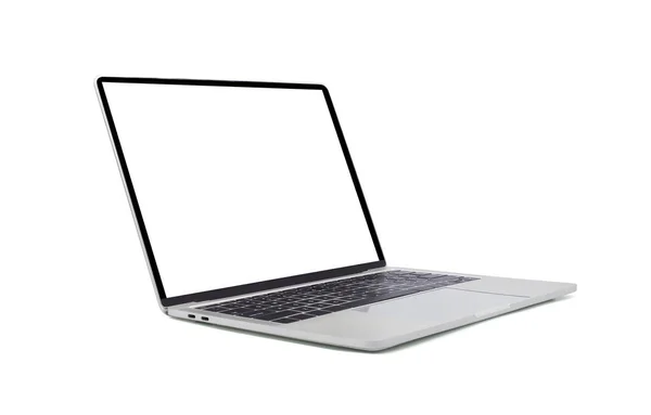 Seitenansicht Von Open Laptop Computer Modernes Dünnes Schlankes Design Leere — Stockfoto