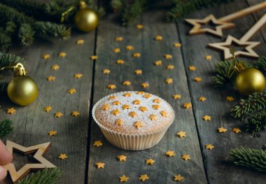 Homemade pişirme. Muffin. Noel kavramı