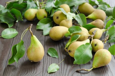 Koyu ahşap armutlar