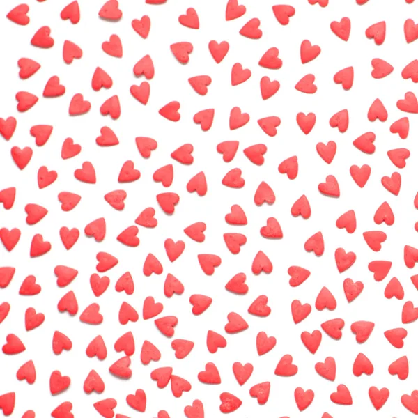 Valentine's day background with hearts on white background — Stock Photo, Image