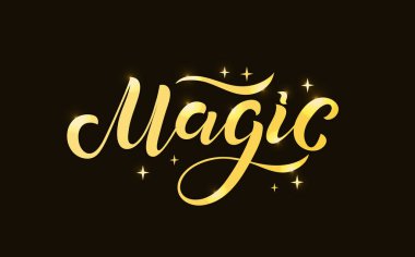 Tebrik kartı, davetiye ve broşür için Sihirli metin tasviri,