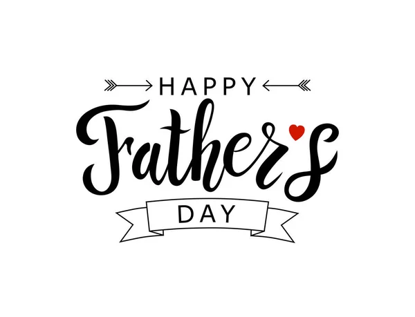 Ručně Načrtnuté Happy Fathers Day Písmo Typografie Šablona Pro Blahopřání — Stockový vektor