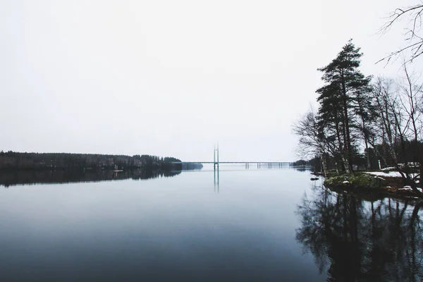 Kış manzarası güzel Heinola, Finlandiya.
