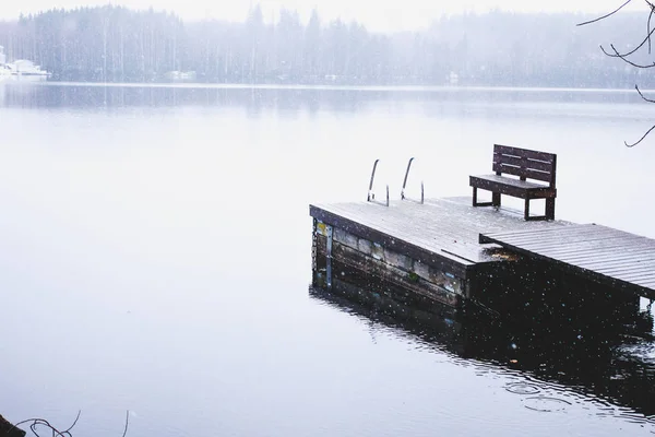 Kış manzarası güzel Heinola, Finlandiya.