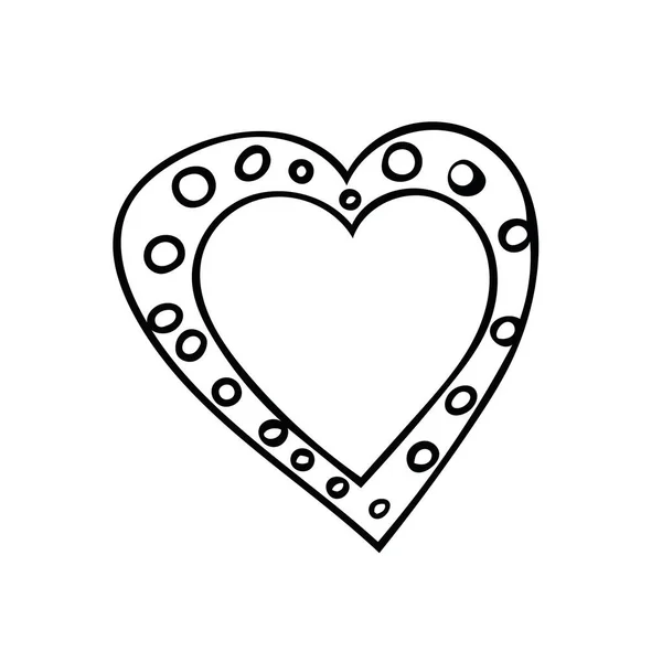 Elemento icono de marco en forma de corazón. trazador de líneas de garabato dibujado a mano estilo simple — Archivo Imágenes Vectoriales