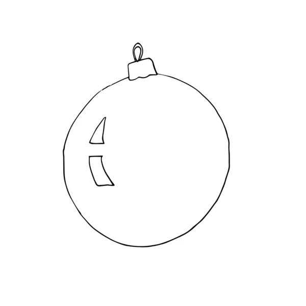 Gráfico vectorial sobre el tema de la Navidad y el año nuevo - siluetas dibujadas a mano — Archivo Imágenes Vectoriales