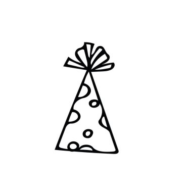 Daireler çizen neşeli komik şapkalı İskandinav tarzı. Basit doğrusal biçimdeki öge