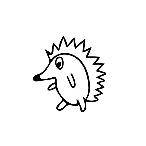 Hedgehog mão desenhada em estilo simples doodle escandinavo. Elemento para a decoração e design —  Vetores de Stock