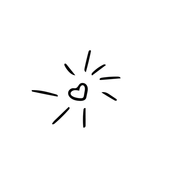 Heart hand drawn in scandinavian style. Element for design in doodle style. — 스톡 벡터