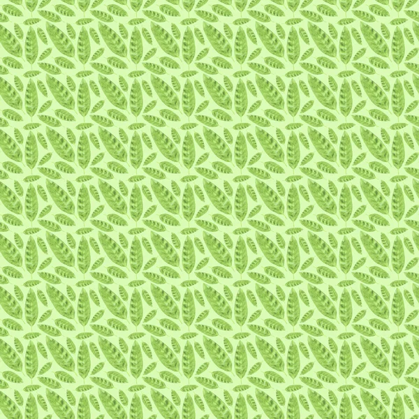 Watercolor leaves seamless pattern. spring and summer background. — ストック写真