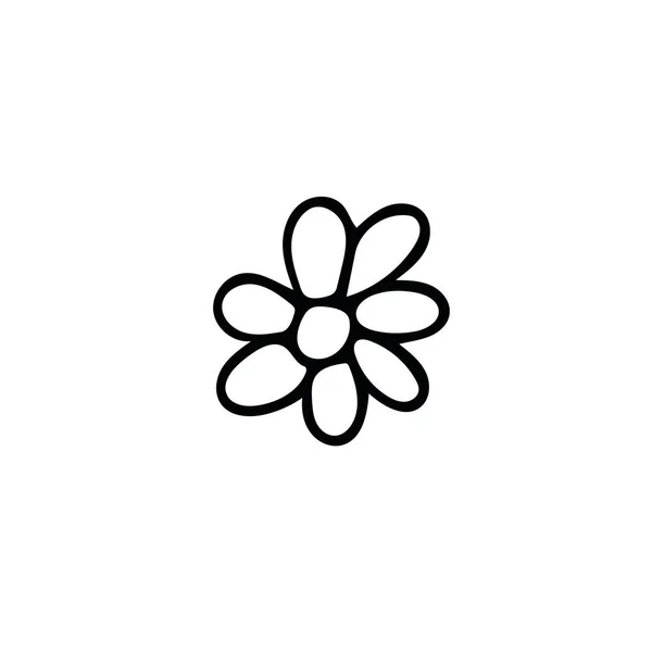 Flor com pétalas mão desenhada em estilo doodle. Elemento —  Vetores de Stock