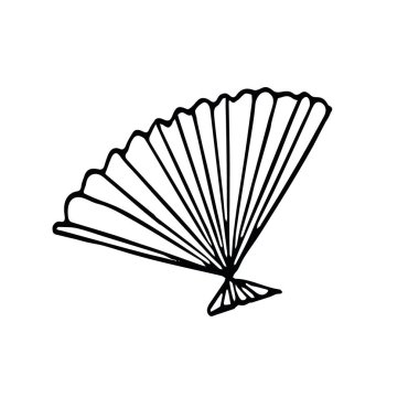 Açık vantilatör eli karalama şeklinde çizilmiş. Tasarım kartpostalı için element, poster