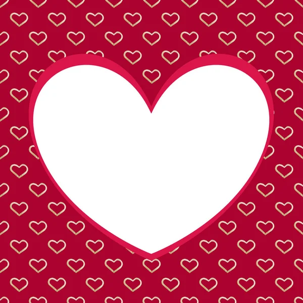 Aquarel wit hart op een achtergrond van een patroon met hartjes. — Stockfoto