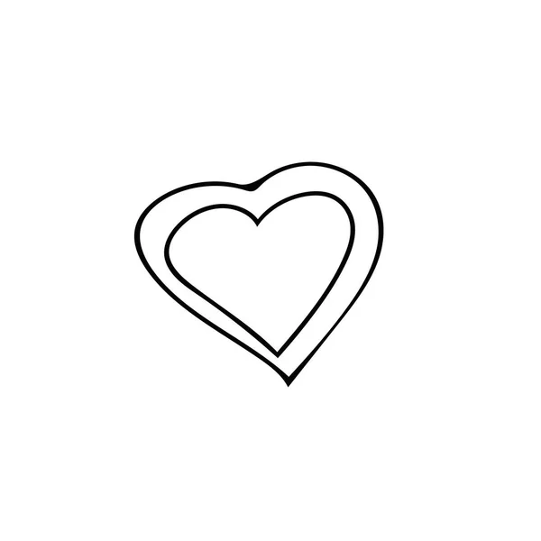 Szív alakú keret ikon elem. kézzel rajzolt doodle bélés egyszerű stílus — Stock Vector