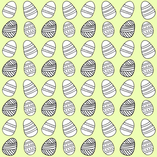 Easter eggs seamless pattern doodle style. holiday background — 스톡 사진