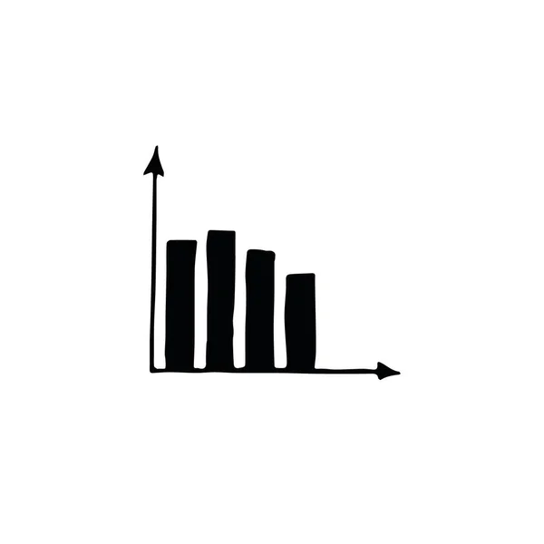 Decrescente mão gráfico de barras desenhado em estilo doodle. negócio, gráfico — Vetor de Stock