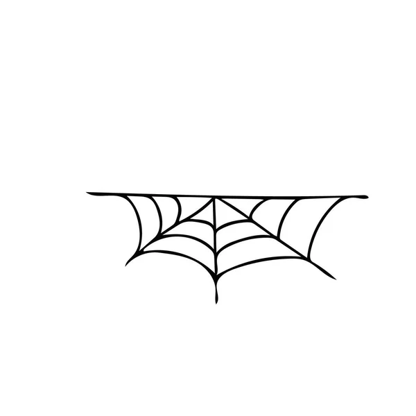 Spinnennetzrand Handgezeichnet Doodle Stil Skandinavischer Einfachliner Element Für Design Ikone — Stockvektor