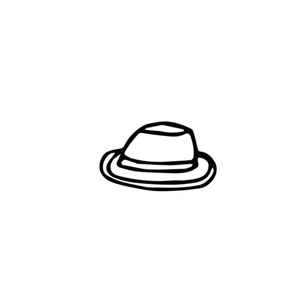 Sombrero Verano Mano Dibujado Estilo Garabato Elemento Para Postal Diseño — Vector de stock