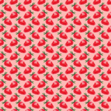 Suluboya çilek pürüzsüz desen. Tekstil tasarımı, ambalaj kağıdı, menü. yaz meyveleri sulu arka plan