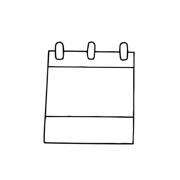 Leeres Blatt Formular Zum Abreißen Des Kalenders Von Hand Doodle — Stockvektor