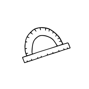 Karalama İskandinav minimalizmi tek krom tarzında çizilmiş şeffaf tek bir element el. simge, etiket, kırtasiye, okul, eğitim, çizim, geometri, ölçüm