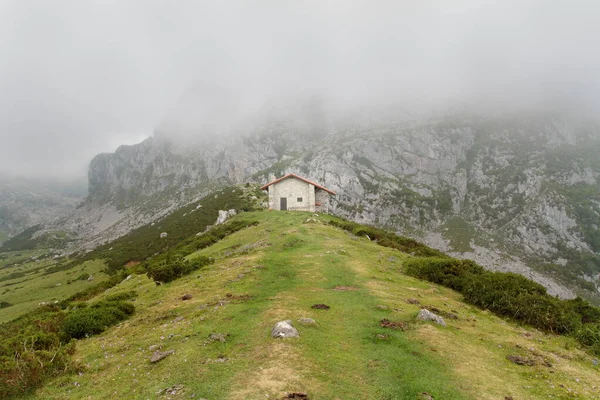 Cangas de Onis, Asturias/Spain; Aug. 05, 2015. Lakes of Covadonga in the Picos de Europa National Park. People walking on the different routes available