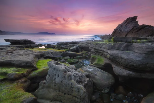 Getxo Bizkaia Baskenland Mei 2012 Kleurrijke Zonsondergang Bij Azkorri Strand — Stockfoto