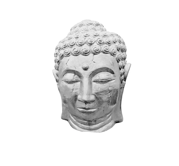 Silberner Buddhakopf — Stockfoto