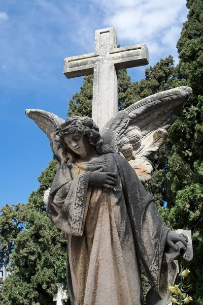 Palma cementerio ángel escultura — Foto de Stock